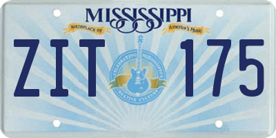 MS license plate ZIT175