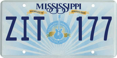 MS license plate ZIT177
