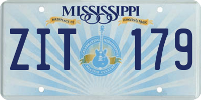 MS license plate ZIT179