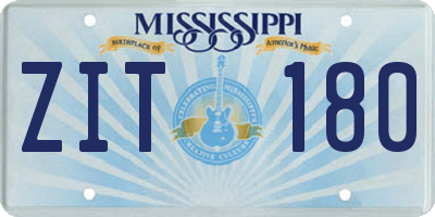 MS license plate ZIT180