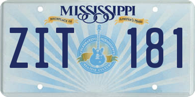 MS license plate ZIT181