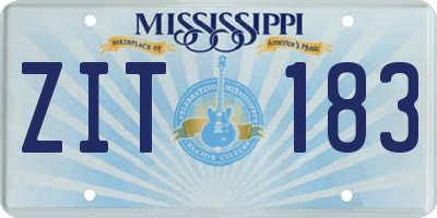 MS license plate ZIT183