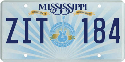 MS license plate ZIT184