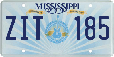 MS license plate ZIT185