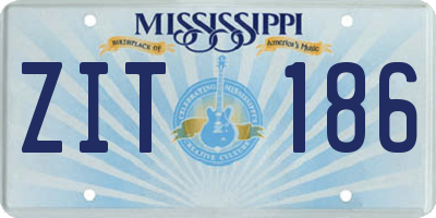 MS license plate ZIT186