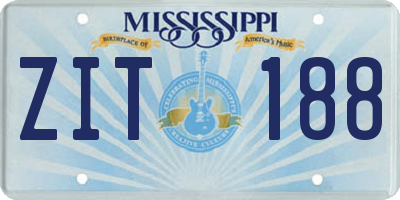 MS license plate ZIT188