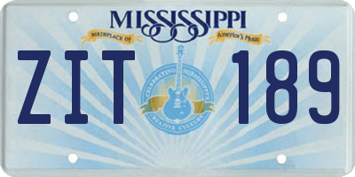 MS license plate ZIT189