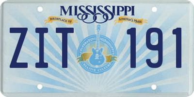 MS license plate ZIT191