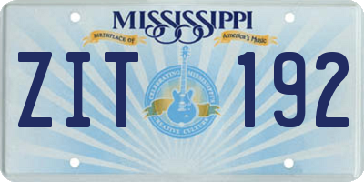 MS license plate ZIT192