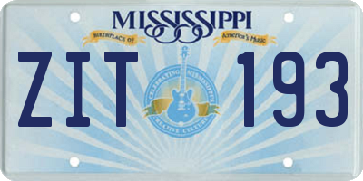 MS license plate ZIT193