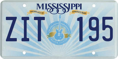 MS license plate ZIT195