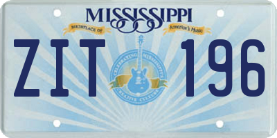 MS license plate ZIT196