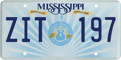 MS license plate ZIT197