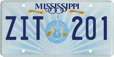 MS license plate ZIT201