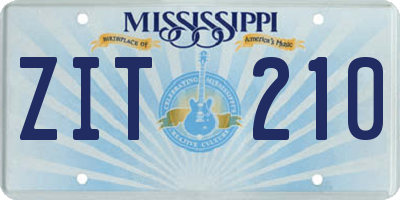 MS license plate ZIT210