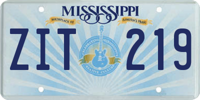 MS license plate ZIT219