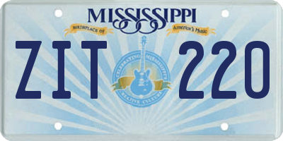 MS license plate ZIT220