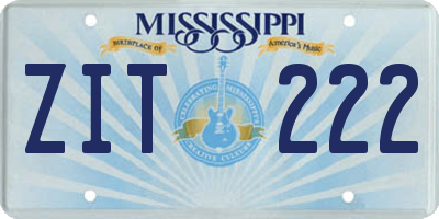 MS license plate ZIT222