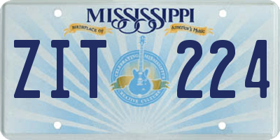 MS license plate ZIT224