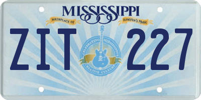 MS license plate ZIT227