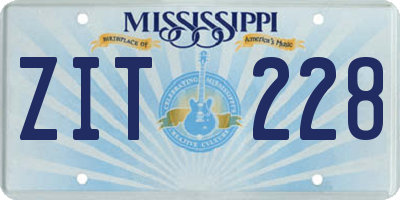 MS license plate ZIT228