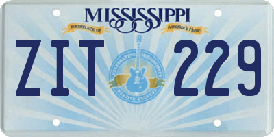 MS license plate ZIT229