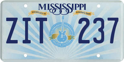 MS license plate ZIT237