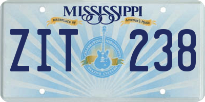 MS license plate ZIT238