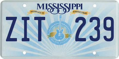 MS license plate ZIT239