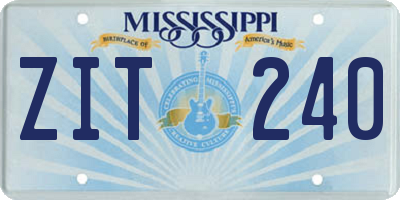 MS license plate ZIT240