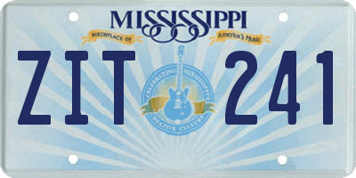 MS license plate ZIT241
