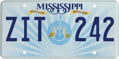 MS license plate ZIT242