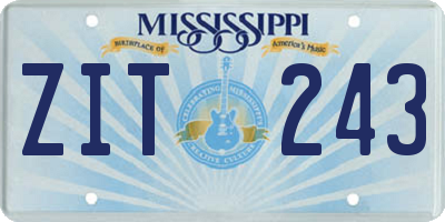 MS license plate ZIT243