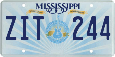 MS license plate ZIT244