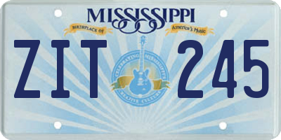 MS license plate ZIT245