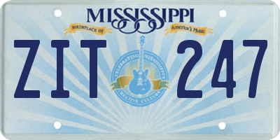 MS license plate ZIT247