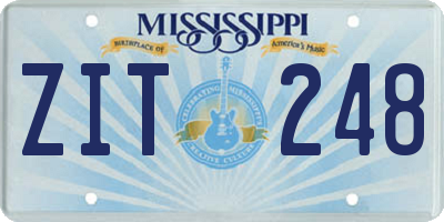 MS license plate ZIT248