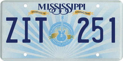 MS license plate ZIT251