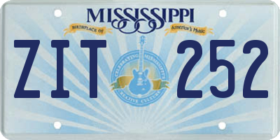 MS license plate ZIT252