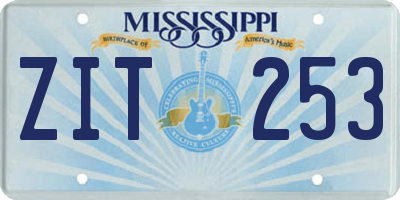 MS license plate ZIT253