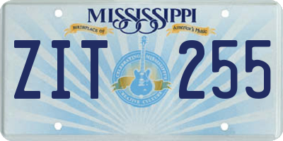 MS license plate ZIT255