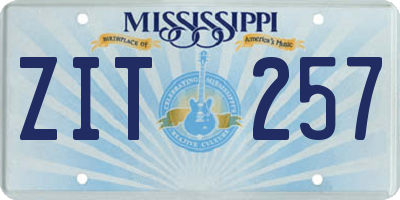 MS license plate ZIT257