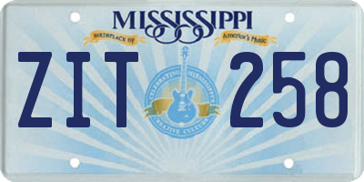 MS license plate ZIT258