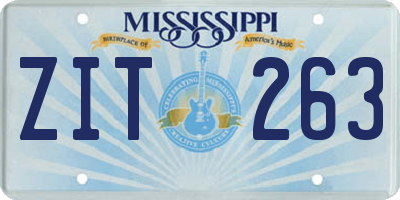 MS license plate ZIT263