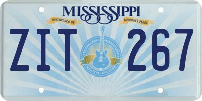 MS license plate ZIT267