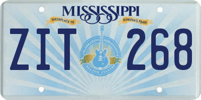 MS license plate ZIT268