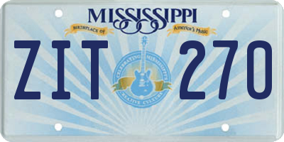 MS license plate ZIT270