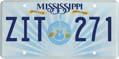 MS license plate ZIT271