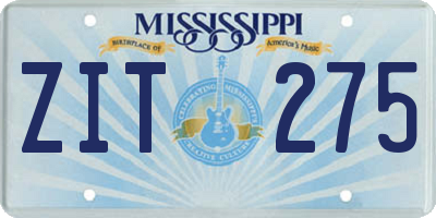 MS license plate ZIT275