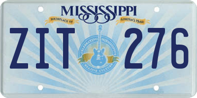 MS license plate ZIT276
